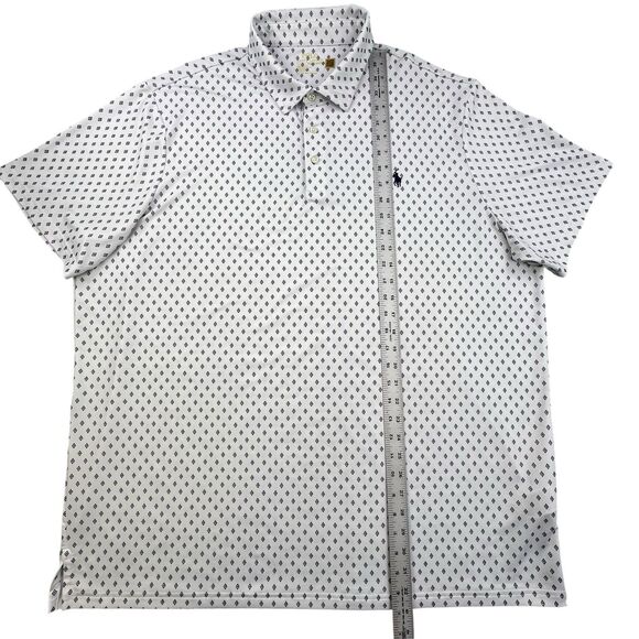 Polo Ralph Lauren Performance Shirt Mens Size 2XL White Geometric Golf Stretch - Picture 9 of 9